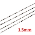 1.5mm silver stainless steel ball bead chain for DIY jewelry making and necklace crafts - CH-21 (1.5mm Ball) / Steel