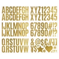 2,5 Zoll goldene Alphabet Aufkleber mit Zahlen und Symbolen für DIY Briefkasten Dekoration - 2,5 Zoll / 6 Blatt Set
