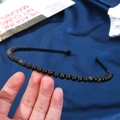 Handcrafted black beaded headband with 6mm natural crystal stones on a metal frame - 6mm Golden Obsidian