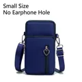 Navy blue mini crossbody phone bag in waterproof nylon with dual zipper and heart detail - Small (No Headphone Jack) / Dark Blue