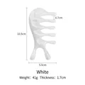 White wide-tooth resin scalp massage comb for meridian therapy, 10.5cm x 5.5cm size - White Fishtail Comb / White Marble Pattern