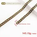 Tracolla piatta in metallo bronzo antico per borse, spessore maglia 2,5 mm - H13NK-2.5x9.5x13mm / Bronzo