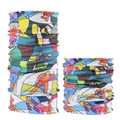 2-pack seamless outdoor magic bandanas with colorful skiing prints for sun protection - Colorful Skiing Print