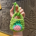 Custodia per auricolari in maglia verde con simpatico motivo frutto del drago - Design Frutto del Drago (Verde)