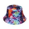Reversible bucket hat with colorful abstract rainbow oil painting print on canvas fabric - Abstract Oil Painting (P)