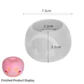 Molde de silicona esférico con cara sonriente para portavelas DIY con medidas y ejemplo - Cara Sonriente Ojos de Estrella