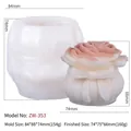 Silicone mold for romantic rose bouquet candles with bow detail and 3D floral texture - Romantic Bouquet ZW-353