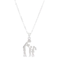 Steel Color Mother and Son Family Silhouette Hollow Style
