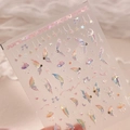 Self-adhesive rainbow butterfly nail stickers with holographic laser star and moon motifs - Rainbow Butterfly-Hot Glass Smashed (TL-252)