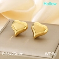 Orecchini a cuore in oro 18k con design cavo leggero e misure di 23x23 mm - Stile B Cuore Grande Cavo (KE115677-KFC) / Oro