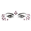 Pink gemstone facial jewels with teardrop and round crystals for music festival makeup - HF-050 Pink Iridescent