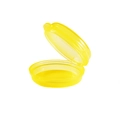 Yellow translucent round plastic 3-compartment pill organizer with rainbow design style - QQ Box-4.2x1.5cm / Translucent Yellow