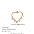 Five-Ring Openwork Twisted Heart Charm - Gold
