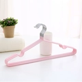 10er-Set rosa gummierte Kleiderbügel mit Einkerbungen und Metallhaken für Kleidung - Kinder / Nordisches Rosa