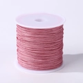 Spool of 0.8mm pink nylon jade cord for DIY handmade bracelets and necklaces - Watermelon red