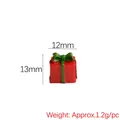 Mini resin Christmas gift box DIY phone case accessory in red and green, 12x13mm size - Red Gift Box
