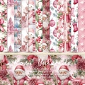 Rosy Yuletide 6x6 inch scrapbook paper pad with 12 watercolor Christmas designs - R2561 24 Sheets