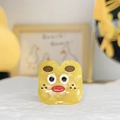 Simpatica molletta per capelli in acetato giallo marmorizzato con design a papera - 2.5cm / Giallo Neon