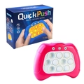 Pink electronic Pop-it quick push game console with blue retail packaging box - Pink