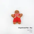 Christmas felt gingerbread man boy hanging ornament for holiday DIY crafts 10x8cm - Gingerbread Boy