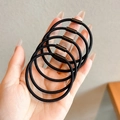 Five-pack of durable high-elasticity black hair ties for high ponytails and simple styling - Five-Piece Set / 3# Rubber Band 5.5cm Width 3.5mm