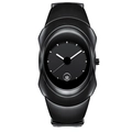 Montre à quartz noire style Y2K avec cadran minimaliste et affichage de la date en direct - Boîtier Noir Cadran Noir (Poli)