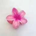 Pink plumeria flower hair claw clip for women made of durable plastic in floral design - 8cm / Pink