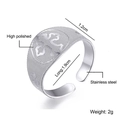 Detailed size and weight specs for the vintage stainless steel cross ring in silver - Silver