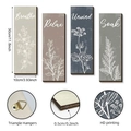 Set of 4 botanical wooden wall plaques with Breathe Relax Unwind Soak text designs - Botanical Words Set (Y26Y90117_Q)