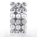 36-piece silver Christmas ball ornaments set with matte, glossy, and glitter finishes - 4cm/36Pcs / Silver