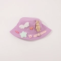 Purple children's sun hat featuring cute cartoon rabbit and plush wing decorations - CM8002 Bunny Series / Purple