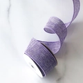 Lilac purple faux linen ribbon 4cm wide with wired edge for DIY Christmas gift wrapping - 4cm Wide x 5 Yards Long / Purple