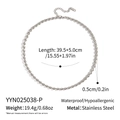 Détail du collier chaîne torsadée en acier argenté avec dimensions et caractéristiques - Style Argenté (YYN025038-P)