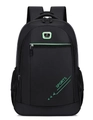 Black and green sports backpack featuring S-sport logo and breathable mesh side pockets - 8012 Green