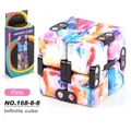 Pink marble pattern infinity cube fidget toy with colorful retail packaging box - Stress Relief Cube (NO.168-8-8) / 71.8g / Pink