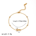 Gouden roestvrijstalen infinity armband met verstelbare afmetingen van de ketting - Minimalistische Oneindigheid Armband/Enkelband (TA5080)