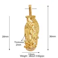 Gold-plated Virgin Mary relief pendant with five sparkling stones, 36mm height and 3.82g - Light Gray L021111-Gold Virgin Mary Small
