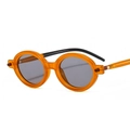 Vintage oval sunglasses with amber frames and dark grey lenses for a retro punk style - Jelly Orange Frame Light Grey Lens (C3)