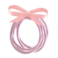 Set di bracciali rigidi rosa glitterati con un delicato fiocco di raso decorativo - Set di braccialetti glitter rosa con fiocco (30053)