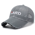 Grey breathable mesh baseball cap with FARD embroidery for summer sports sun protection - Dark Gray / Adjustable