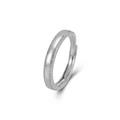 Polished S925 sterling silver open ring featuring vintage milgrain textured edges - Adjustable Open / Men's Ring