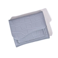 Petit portefeuille bleu gris pour femme avec motif crocodile et rabat pliant - Bleu