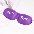 Soft 3D purple sleep eye mask with white eyelash pattern for travel comfort - Standard Eyelash Style / Purple