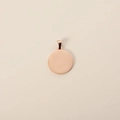 Polished rose gold stainless steel round pet ID tag with clasp on beige background - Rose Gold