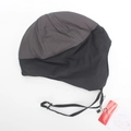 Detalle de gorro de invierno de nailon impermeable con orejeras y hebilla ajustable - Adulto Gris Negro Patchwork (C)