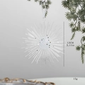 Sparkling silver glitter star ornament, 13cm Christmas star pendant with hanging ribbon - White Sun Star Hanging