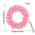 Pink Christmas wreath 50cm diameter with fluffy texture and snow cedar leaf design - 50cm / Pink