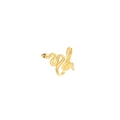 Anello a serpente dorato in acciaio inossidabile lucido con occhi neri e design aperto - R303119-Oro