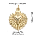Golden heart cross pendant charm in copper with dimensions 28mm by 18mm for DIY jewelry - Ysn014-14 / 18K Gold