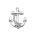 Vintage silver anchor pendant for DIY jewelry making with nautical anchor and rope detail - Medium-Large Anchor Pendant (5937) / 1 Piece (20x25mm) / Antique Silver